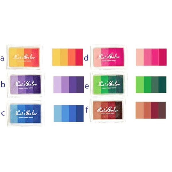 Encreur Eponge Encre Grand Format Tampon Scrapbooking Multicolore Couleur Arc En Ciel Au Choix - Photo n°1