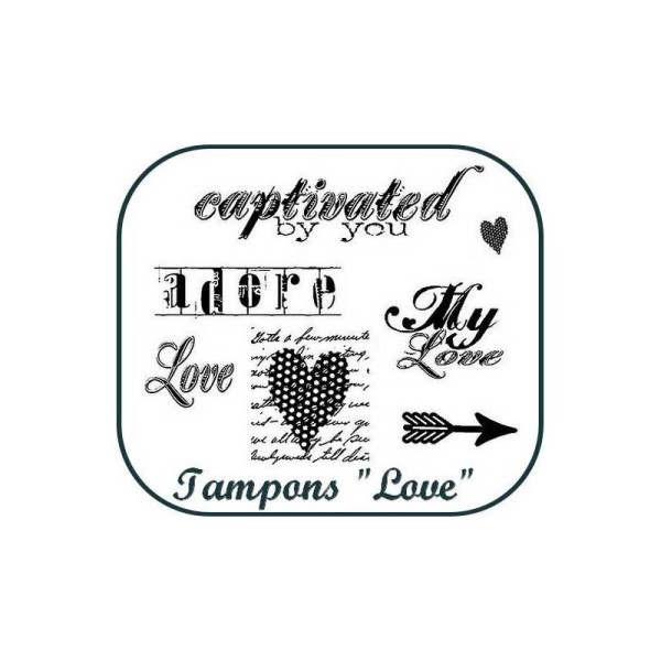 Lot 7 Tampon Clear Love Amour Coeur Scrapbooking Carte - Photo n°1