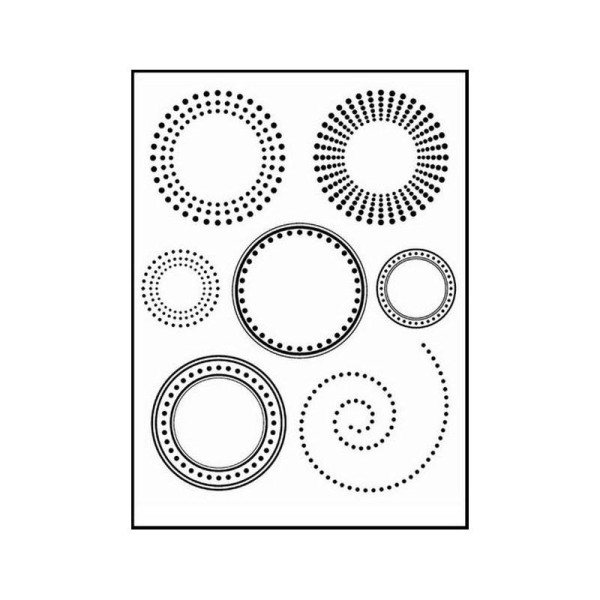 Lot Tampon Scrapbooking Spirale Boucles Volutes Carte Rond - Photo n°1