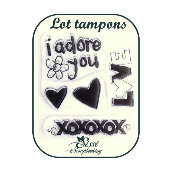 Lot 5 Tampons Clear Coeur Amour I Love You Scrapbooking - Photo n°1