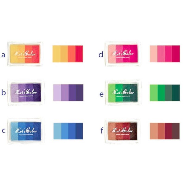 Maxi Lot 6 Encreur Eponge Encre Grand Format Tampon Scrapbooking Multicolore Couleur Arc En Ciel - Photo n°2