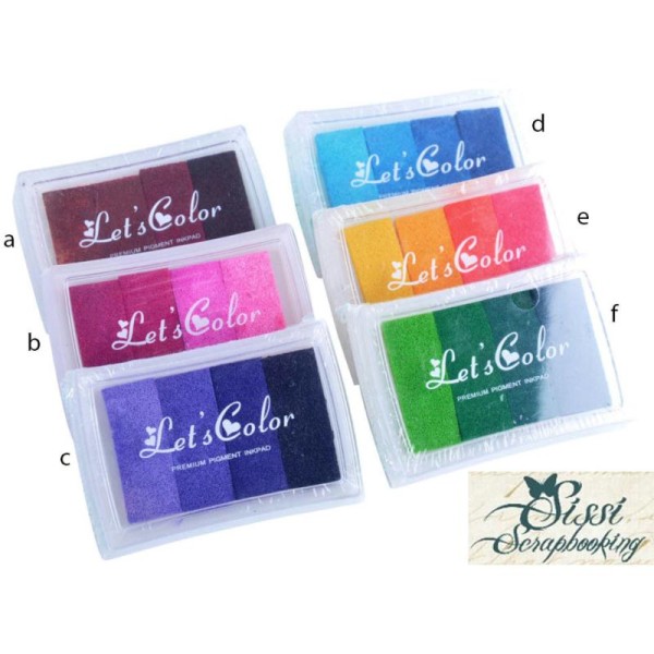 Maxi Lot 6 Encreur Eponge Encre Grand Format Tampon Scrapbooking Multicolore Couleur Arc En Ciel - Photo n°1