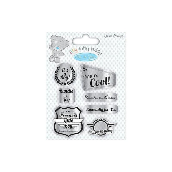 Lot 7 Tampon Transparent Clear Stamp Naissance Garçon It'S A Boy You Are Cool - Photo n°1