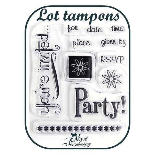 Lot 11 Tampons Clear Invitation Fì_Te Frise Scrapbooking - Photo n°1