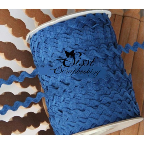 Lot 5M Ruban Galon Croquet Ric Rac Serpentine Royal Blue Bleu Royal Couleur Jean Scrap Couture - Photo n°1