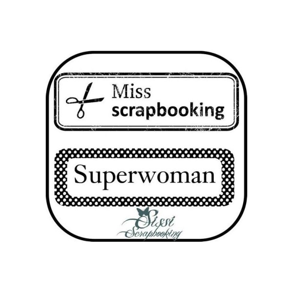 Lot 2 Tampon Miss Scrapbooking Femme Superwoman Fait Main - Photo n°1