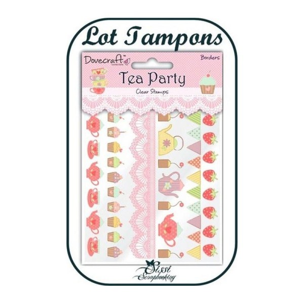 Lot 6 Tampon Clear Scrapbooking Gourmandise Patisserie Frise Fanion - Photo n°1