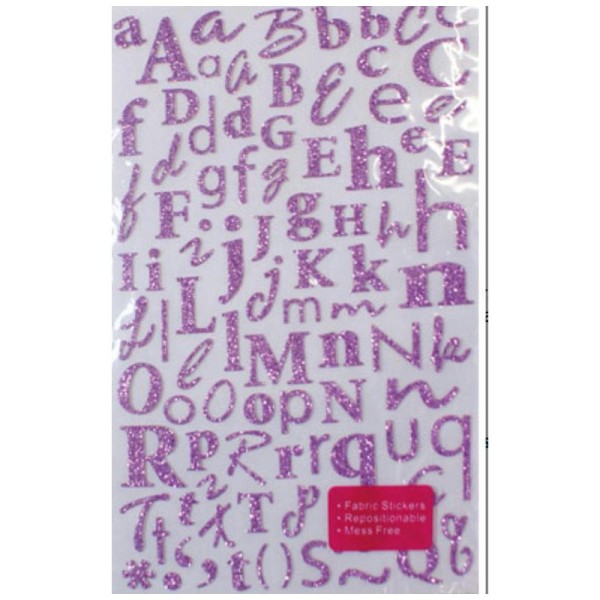 1 Maxi Lot 170 Alphabet Lettre Paillete Glitter Autocollant Stickers Scrapbooking Carte Mauve - Photo n°1