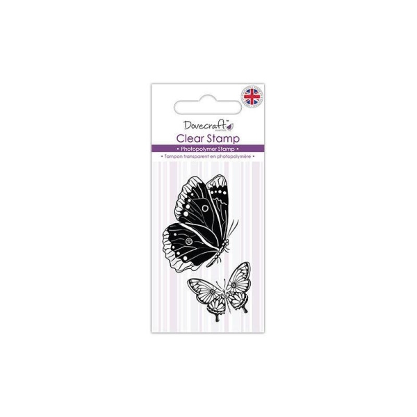 Lot 2 Tampon Transparent Clear Stamp Papillon Sissi Scrapbooking - Photo n°1