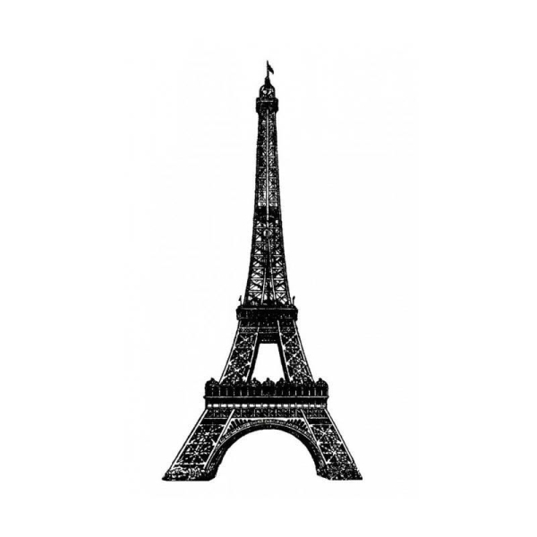 Maxi Tampon Bois Caoutchouc Vintage Paris Tour Eiffel Shabby Chic Voyage Peace - Photo n°1