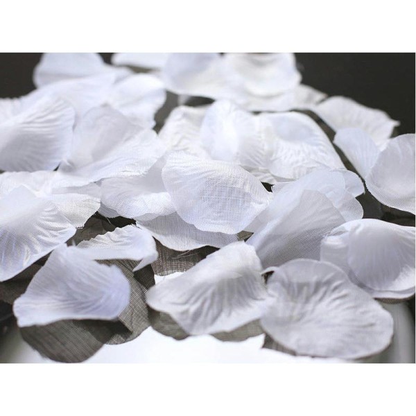 Gros Lot De 100 Petales De Rose En Tissu Blanc Art De Table Bougie Deco - Photo n°1