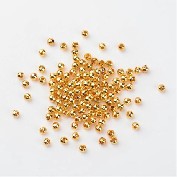 Lot de 300 perles métal dorées 4 mm - Photo n°2