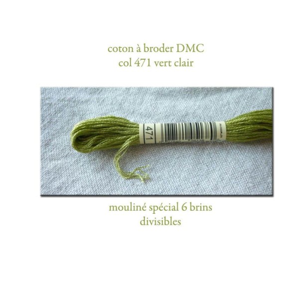Fil À Broder Vert Clair Dmc N° 471 Coton Mouliné Spécial Divisible 6 Brins - Photo n°1