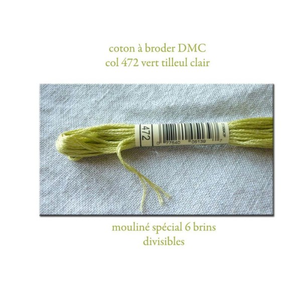 Fil À Broder Vert Tilleul Coton Dmc N° 472 - Mouliné Spécial Divisible 6 Brins - Photo n°1
