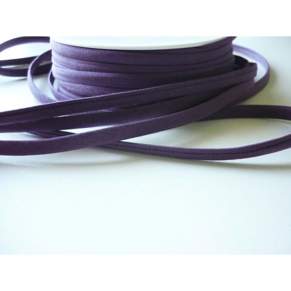 Au M. Cordon Spaghetti Violet Prune - Tissu Coton - 7 mm - Vente Au Mètre - Photo n°2