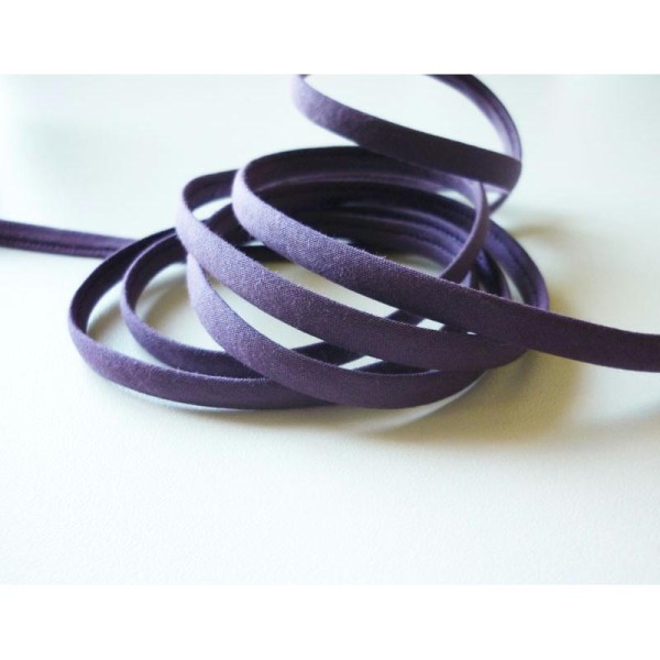 Au M. Cordon Spaghetti Violet Prune - Tissu Coton - 7 mm - Vente Au Mètre - Photo n°1