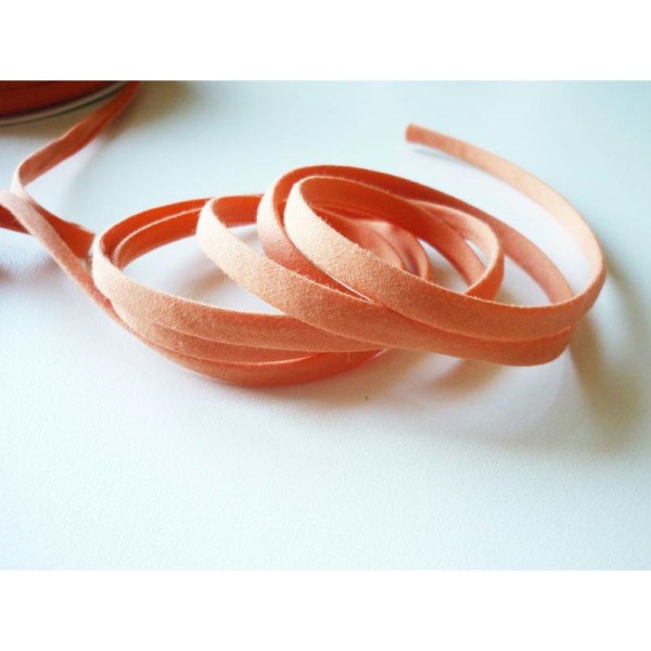 Cordon Spaghetti Orange Abricot - Tissu Coton - 7 mm - Vente Au Mètre - Photo n°1