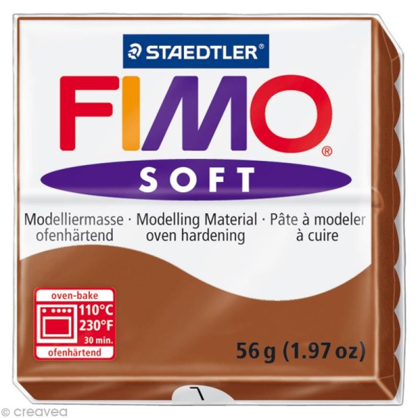 Pâte Fimo soft Marron caramel 7 - 56 gr - Photo n°1