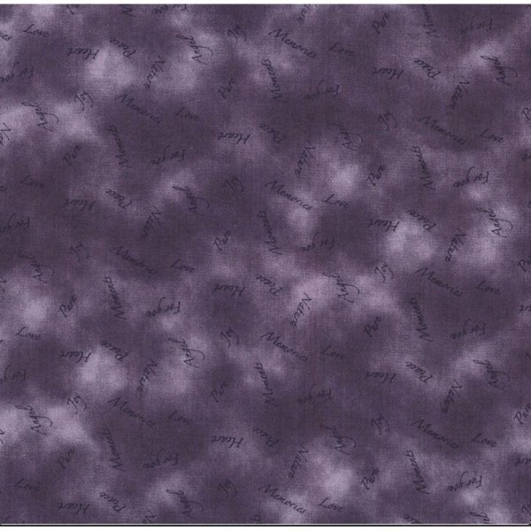 Tissu Coton Violet Lettre Écriture Coupon 25x110 cm - Photo n°1