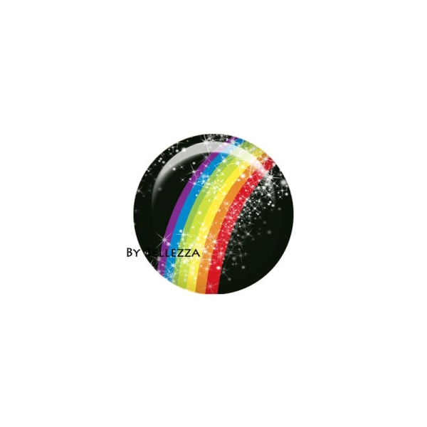 Cabochon en résine 25mm Arc en ciel multicolore - Photo n°1