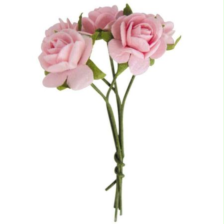 Fleur en papier rose rose pale x10