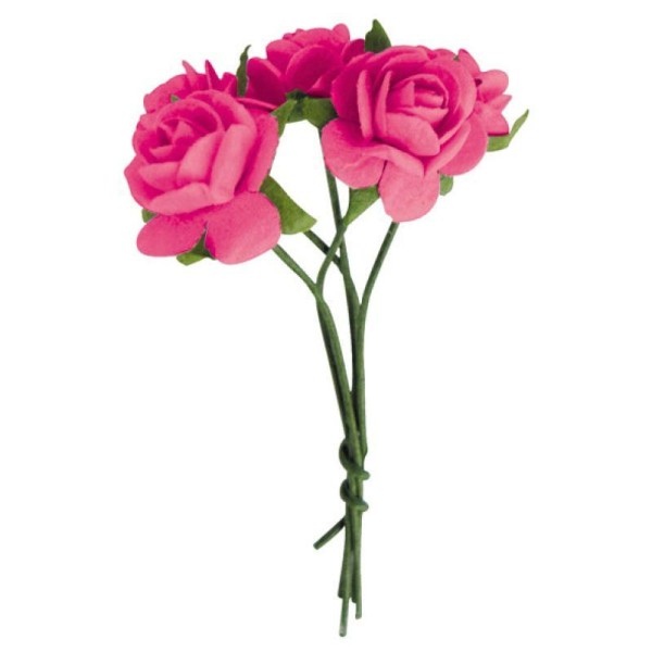 Fleur en papier rose rose vif x10 - Photo n°1