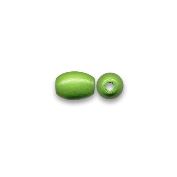 Perle en bois olive 16x10 mm vert x10 - Photo n°1