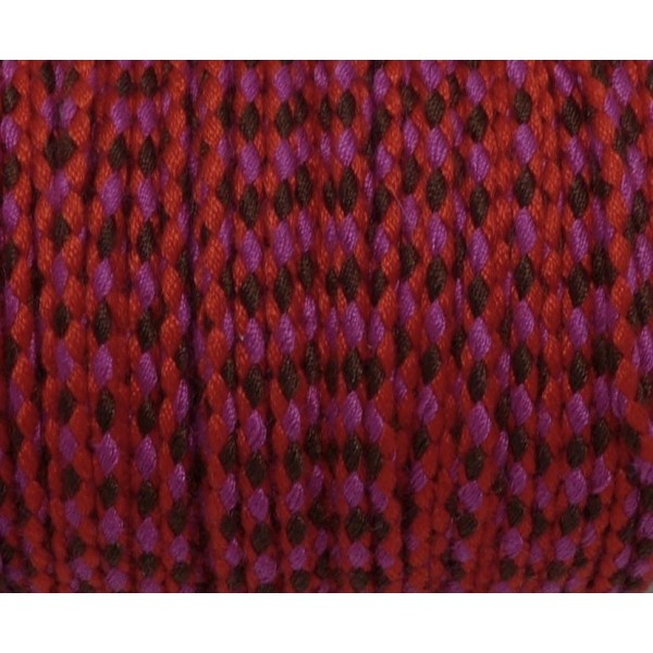 6m Cordon Polyester Tressé 1,5mm Multicolore Rose Fuchsia, Violet, Marron Cordelette - Photo n°1