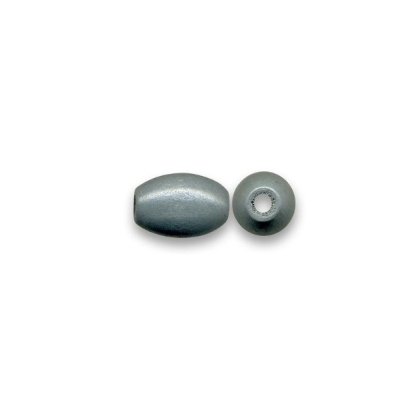 Perle en bois olive 16x10 mm gris x10 - Photo n°1
