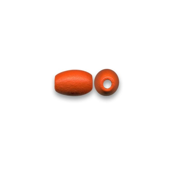 Perle en bois olive 16x10 mm orange x10 - Photo n°1