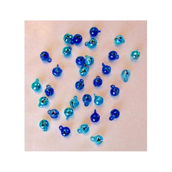 Lot de 32 clochettes bleues (mat et brillant) -Chine - Photo n°1