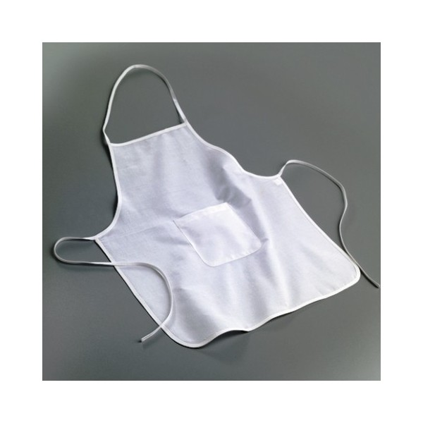 Tablier de bricolage avec poche centrale, pour enfant, en coton fin léger blanc, 60cm x 50cm, à déco - Photo n°2
