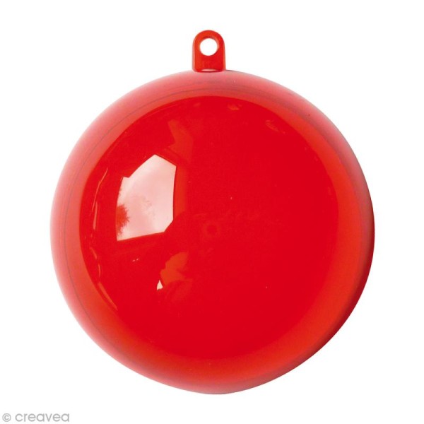 Boule plastique cristal rouge 7 cm - Photo n°1