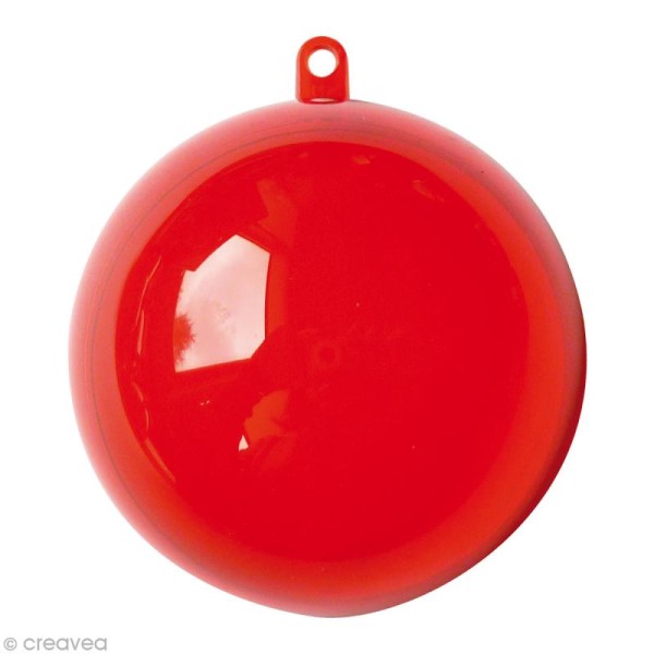 Boule plastique cristal rouge 8 cm - Photo n°1