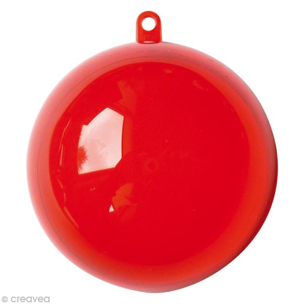 Boule plastique cristal rouge 10 cm - Photo n°1