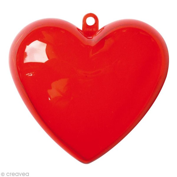 Coeur plastique cristal rouge 6 cm - Photo n°1