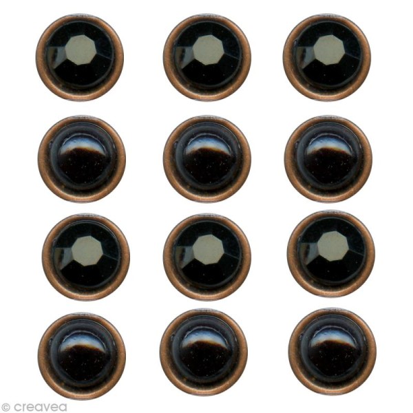 Mini magnet strass Noir x 12 - Photo n°1