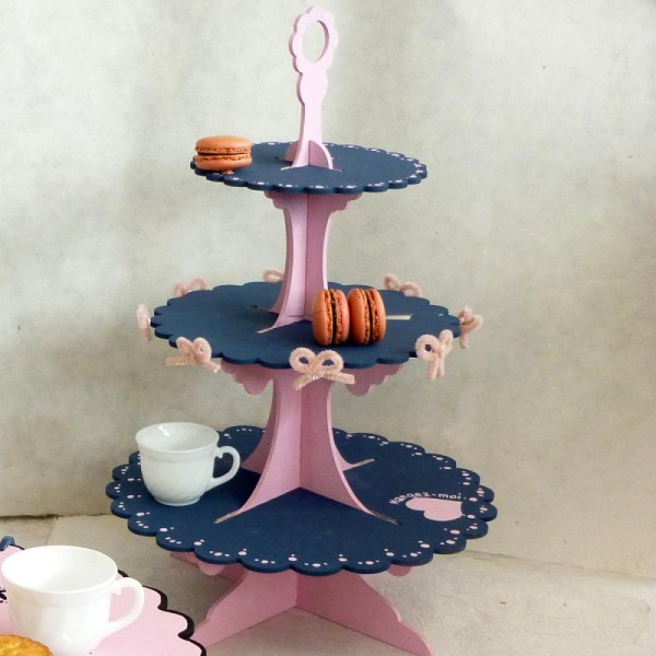 Présentoir pour petits gâteaux 3 étages à décorer 46 cm - Photo n°2
