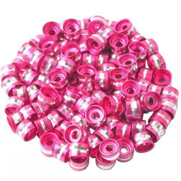 Lot de 20 Perles Rondelles Aluminium 6mm x 4mm Fuchsia - Photo n°1