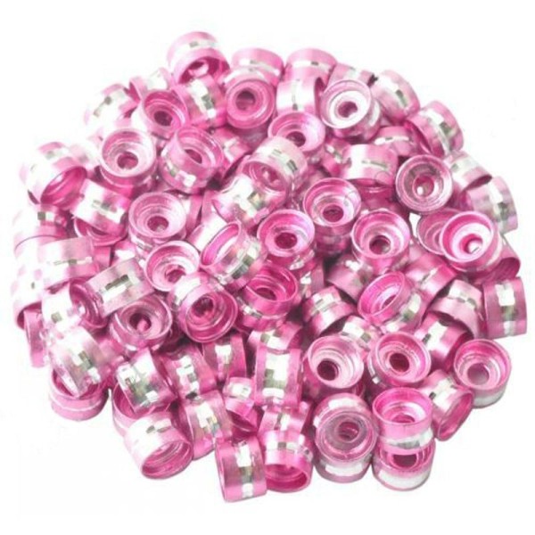 Lot de 20 Perles Rondelles Aluminium 6mm x 4mm Rose - Photo n°1