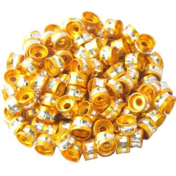 Lot de 20 Perles Rondelles Aluminium 6mm x 4mm Doré - Photo n°1