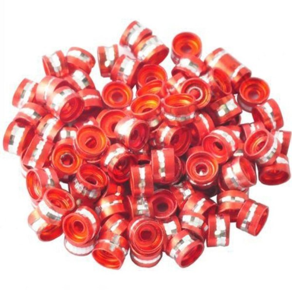 Lot de 20 Perles Rondelles Aluminium 6mm x 4mm Rouge - Photo n°1