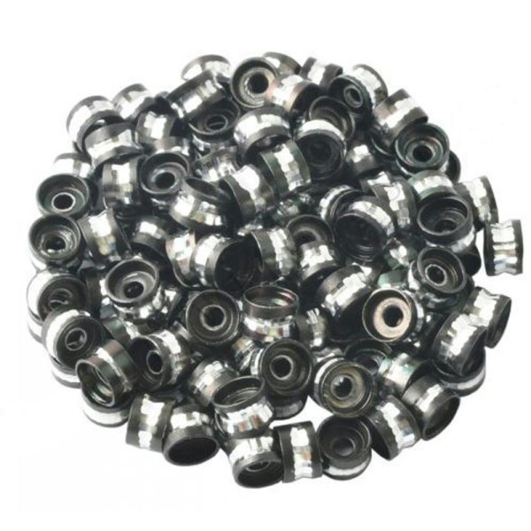 Lot de 20 Perles Rondelles Aluminium 6mm x 4mm Noir - Photo n°1