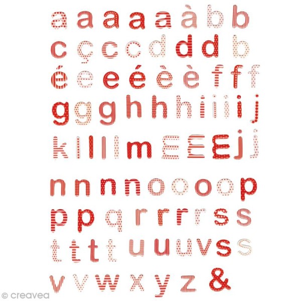 Alphabet à coller en époxy Noël scandinave x 82 - Photo n°1