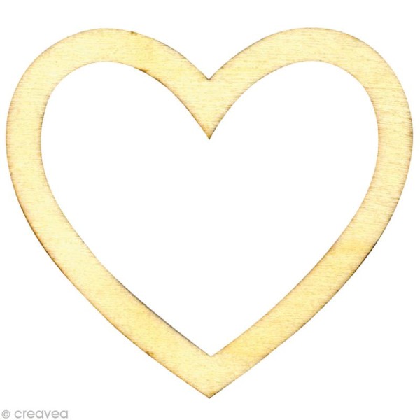 Cadre Coeur en bois 6 cm x3 - Photo n°1