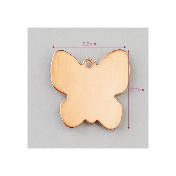 Pendentif en cuivre Papillon 22 x 22 mm, ébauche émaillage froid Efcolor - Photo n°1
