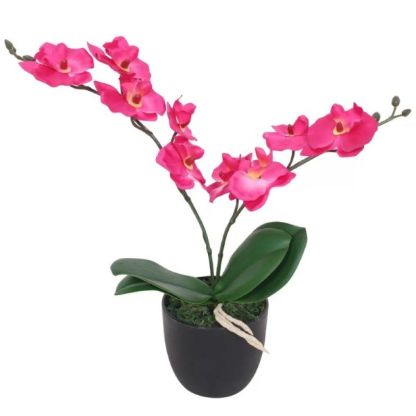 Vidaxl Plante Artificielle Avec Pot Orchidée 30 Cm Rouge - Photo n°1