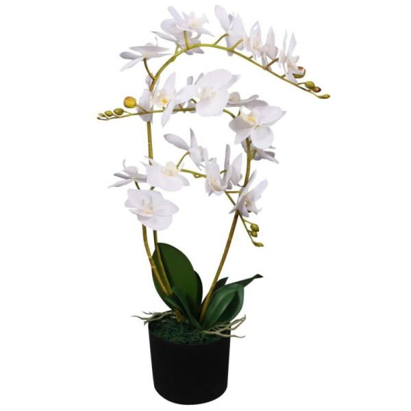 Vidaxl Plante Artificielle Avec Pot Orchidée 65 Cm Blanc - Photo n°1