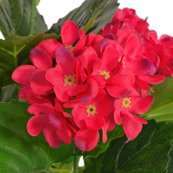 Vidaxl Plante Hortensia Artificielle Avec Pot 60 Cm Rouge - Photo n°2