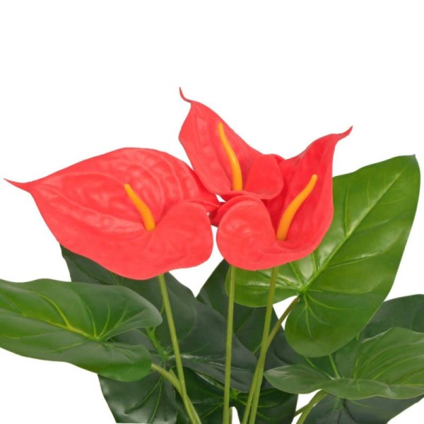 Vidaxl Plante Artificielle Avec Pot Anthurium 45 Cm Rouge Et Jaune - Photo n°2
